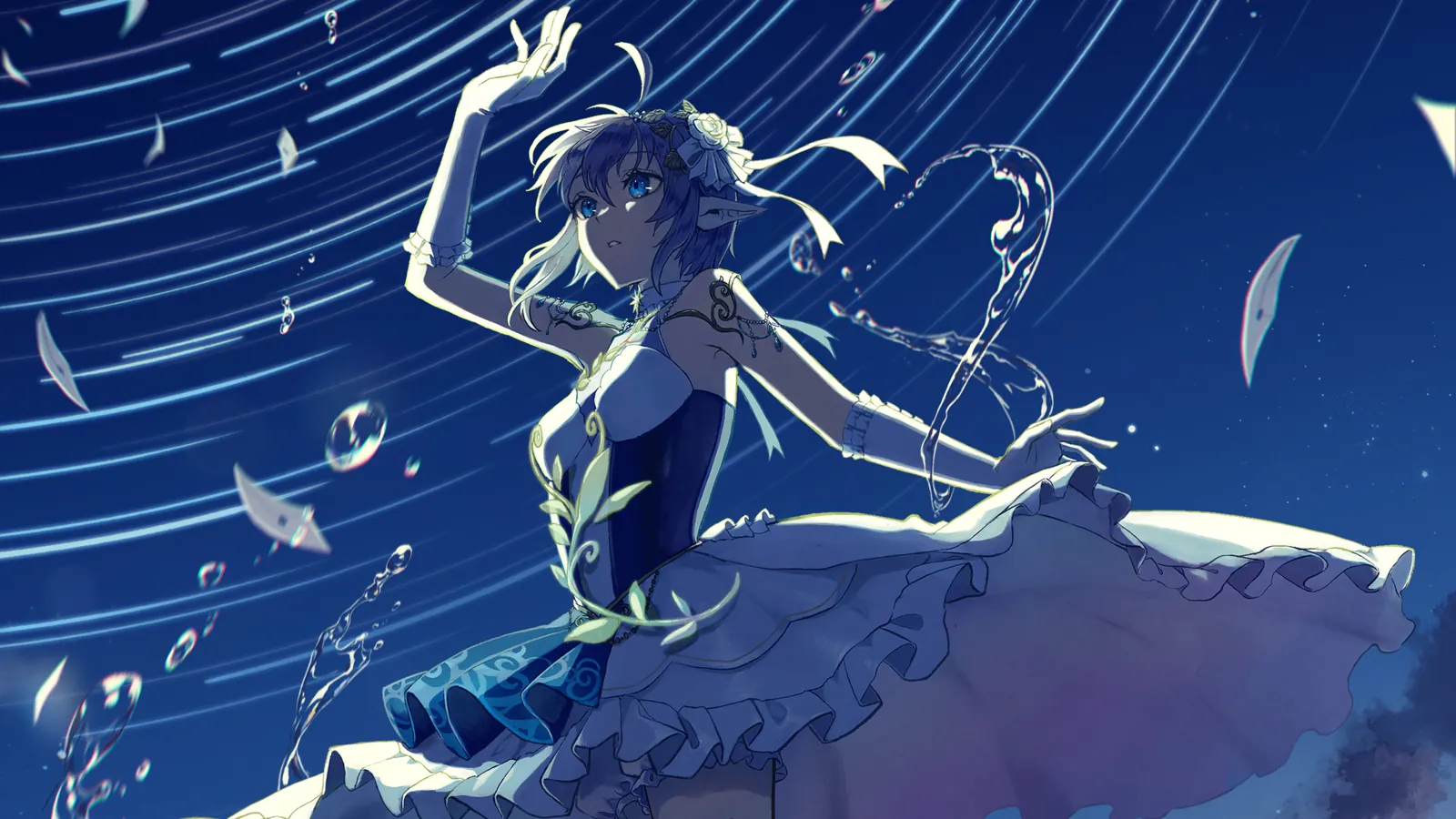 Else dancing under a starry sky